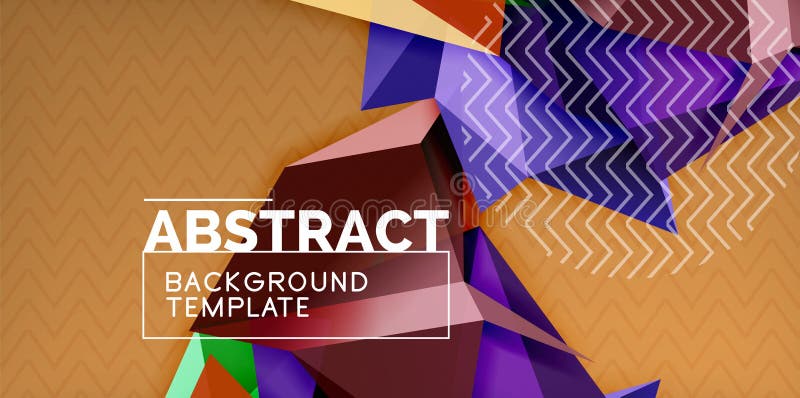 Vector triangular 3d geometric shapes background, modern poster design stock illustration Vector triangular 3d geometric shapes background, modern poster design stock illustration