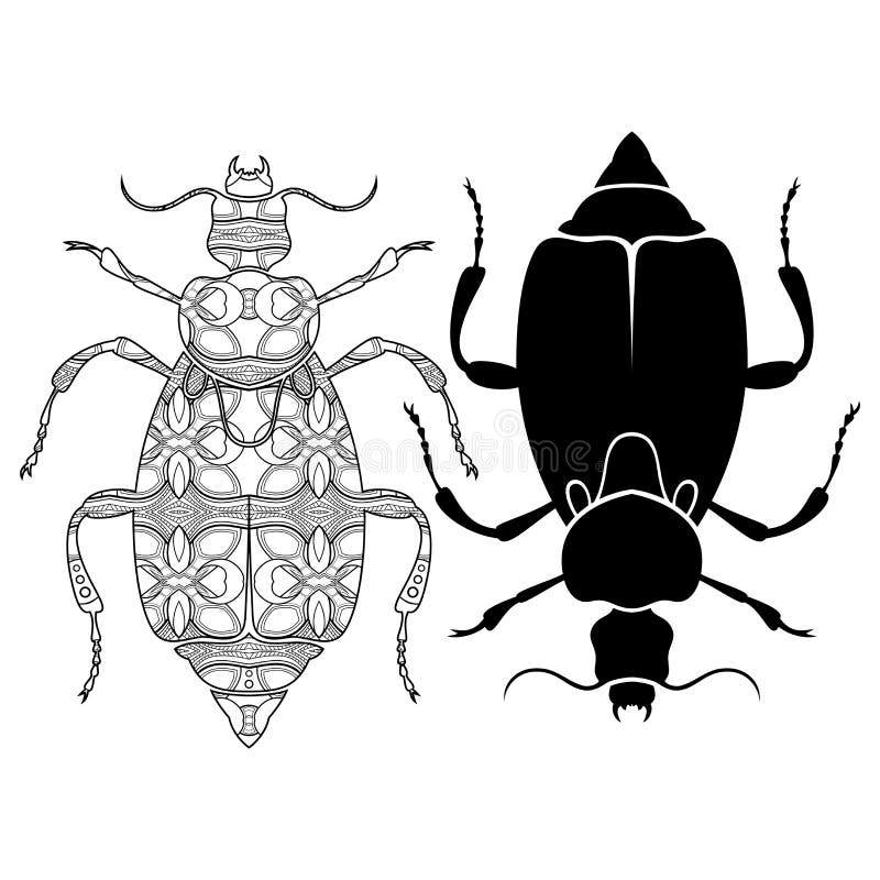 Vector Tribal Decorative Beetle royalty free illustration