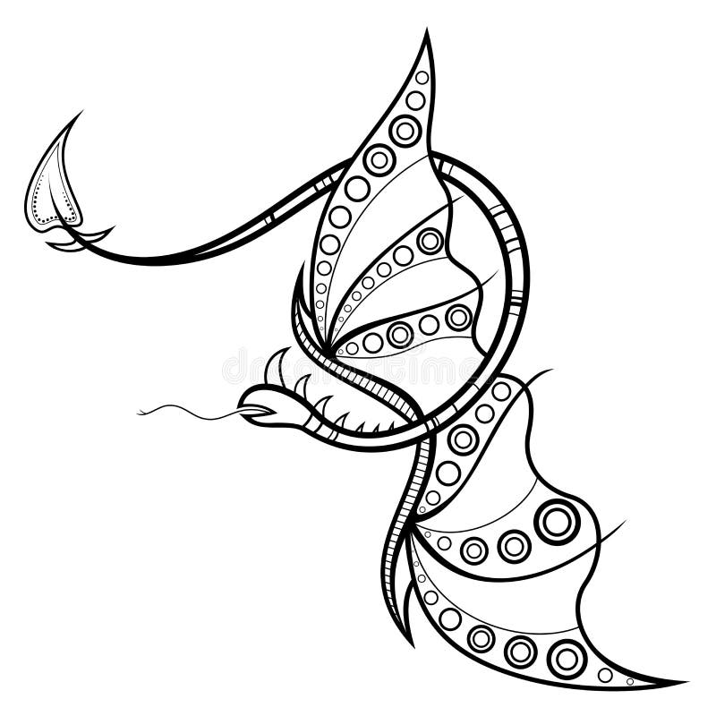Vector Tribal Decorative Dragon royalty free illustration