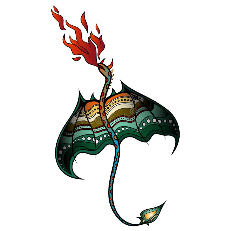 Vector Tribal Decorative Dragon stock illustration