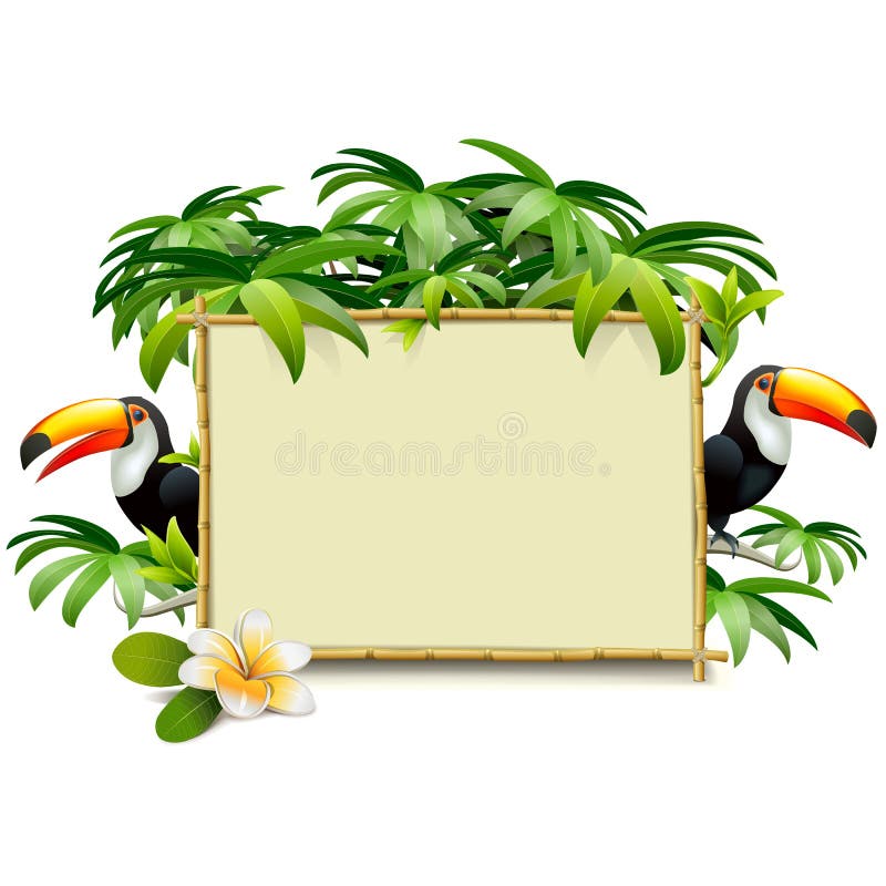 Vector Tropics Frame with Toucan