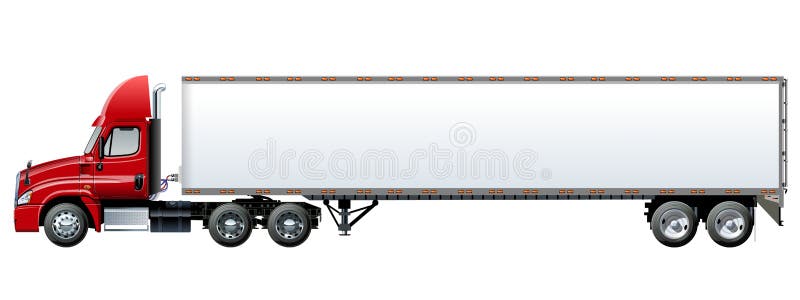 Vector truck template isolated on white vector illustration