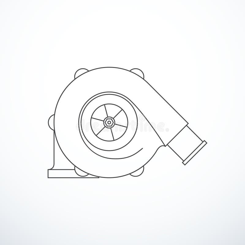 Automobile turbocharger concept outline. Vector Stock Vector Image & Art -  Alamy