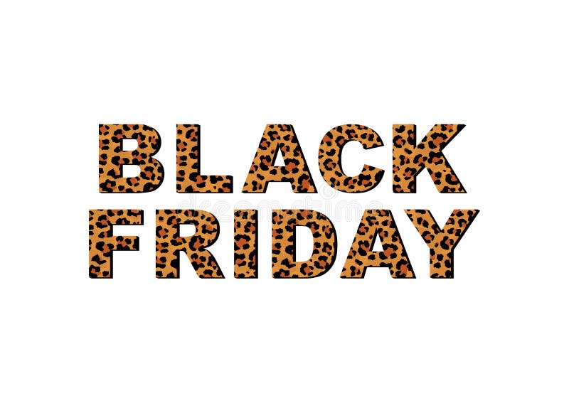 Vector typography poster Black Friday with leopard print letters royalty free illustration