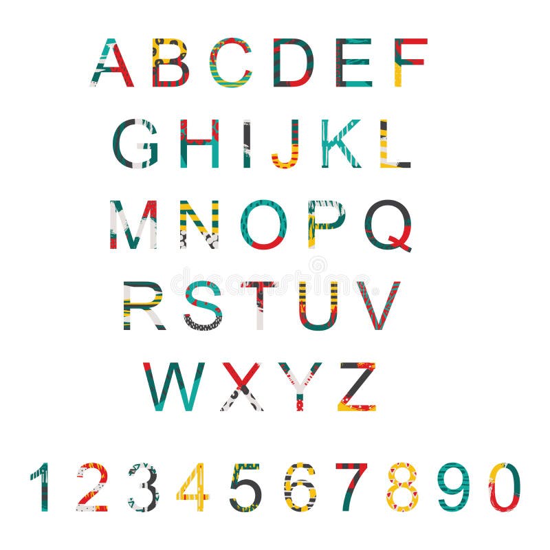 Vector Typography Set with Alphabet Letters Sequence from a To Z