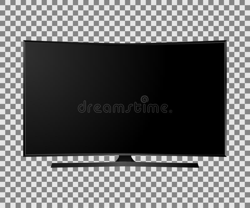 Vector Uhd Smart Tv With Black Curved Screen On White Background Stock