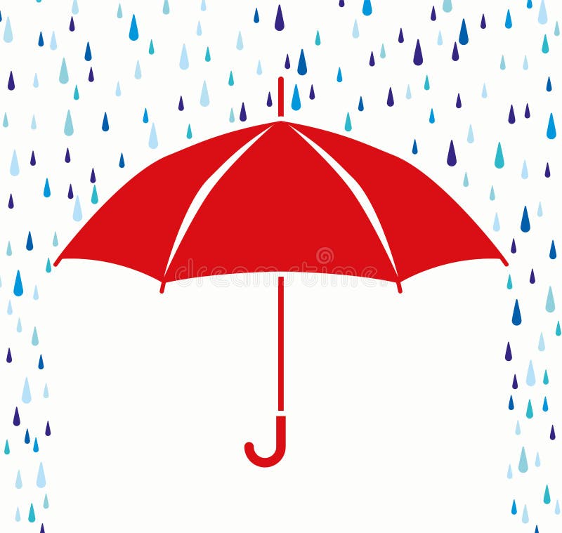 vector umbrella protection from rain drops