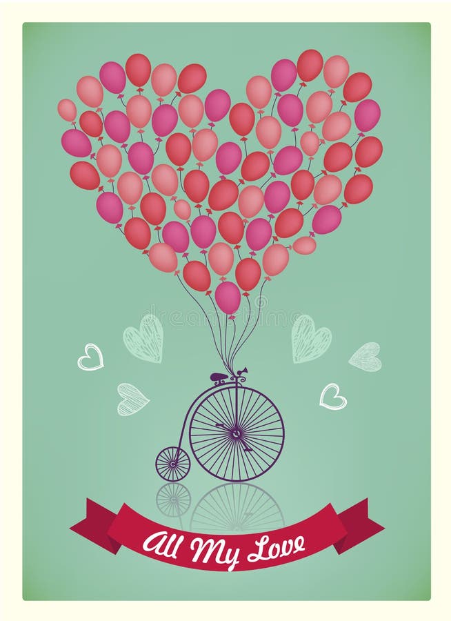 Vector Valentine, Birthday, Love romantic card.