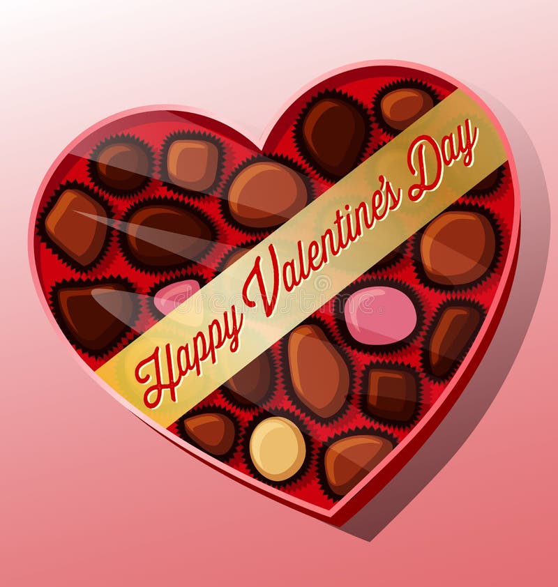 Vector valentine's day candy heart shaped box vector illustration Vector valentine's day candy heart shaped box vector illustration
