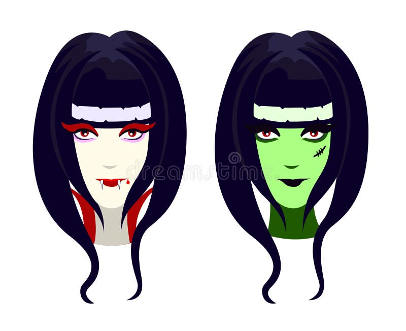 Vector vampire and zombiecharacters for Halloween vector illustration