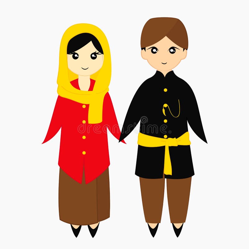 Lihat Vector Van Betawi De Traditionele Kleren Illustratie 