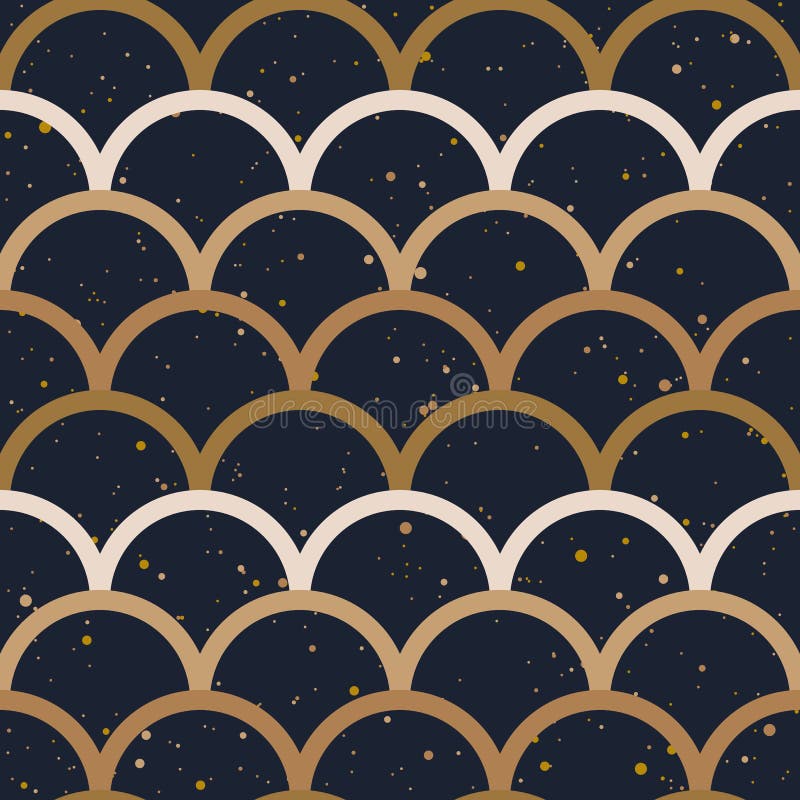 Vector van het japanase de naadloze patroon van de vissenschaal stock illustratie Vector van het japanase de naadloze patroon van de vissenschaal stock illustratie