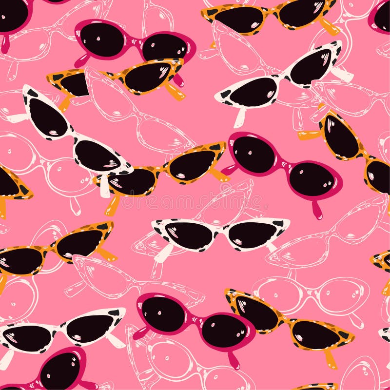 Vector van het in zonnebril de naadloze patroon voor manier, fabricand vector illustratie Vector van het in zonnebril de naadloze patroon voor manier, fabricand vector illustratie