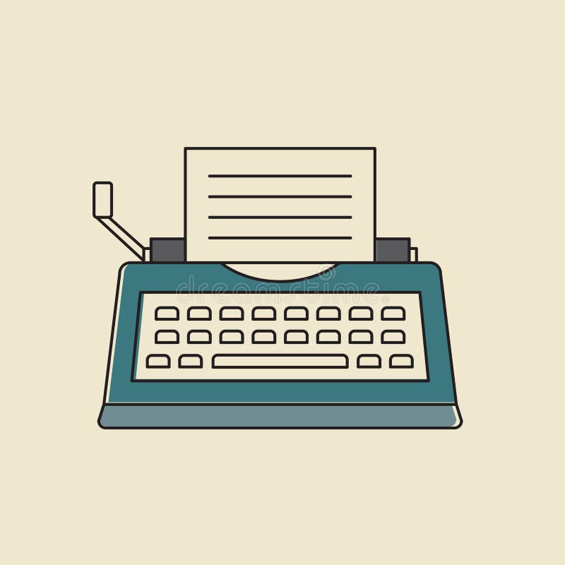 Vector icoon van een retro typemachine stock illustratie