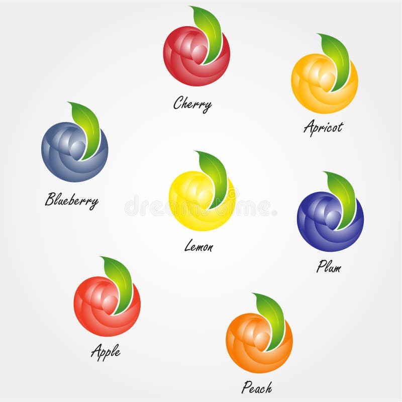 Vector various fruits icons stock illustration Vector various fruits icons stock illustration