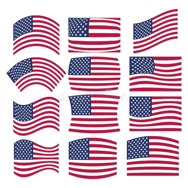 Vector - Vele Amerikaanse vlaggen die van de V royalty-vrije illustratie Vector - Vele Amerikaanse vlaggen die van de V royalty-vrije illustratie