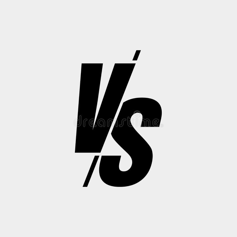 Vector Versus Sign Modern Style Black Color Isolated On White