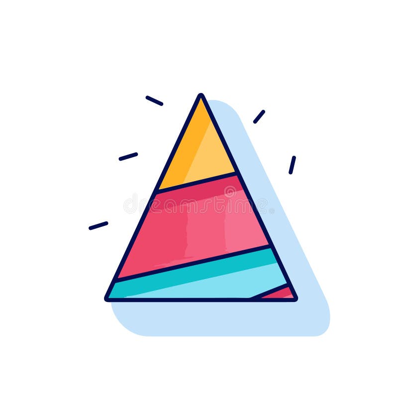 Vector of a vibrant triangle icon on a clean white background stock illustration