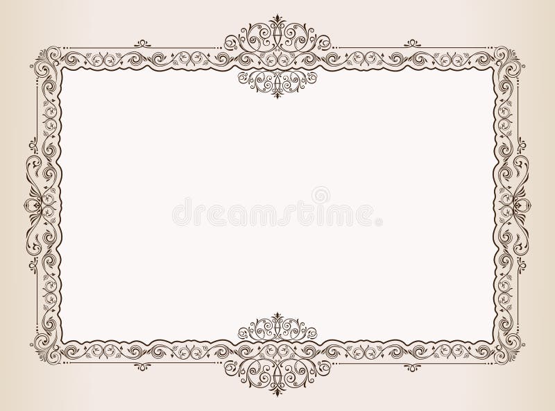 Vector Vintage frame. ornaments royal document