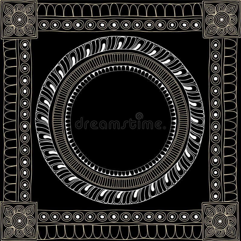 Vector vintage golden vignettes, frames in Eastern style. Ornamental, hand drawn, line art elements for design, place for text. stock photography Vector vintage golden vignettes, frames in Eastern style. Ornamental, hand drawn, line art elements for design, place for text. stock photography