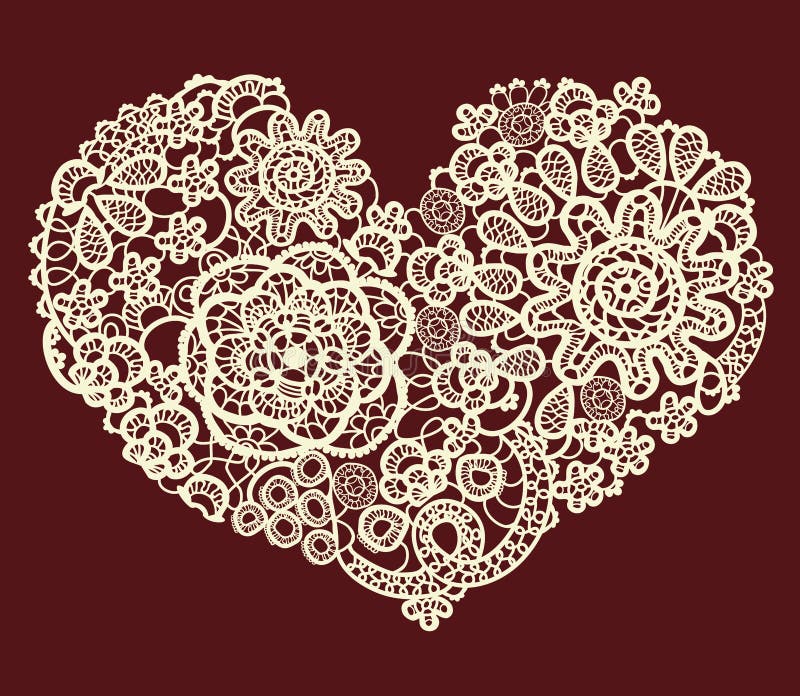 Vector vintage lace heart