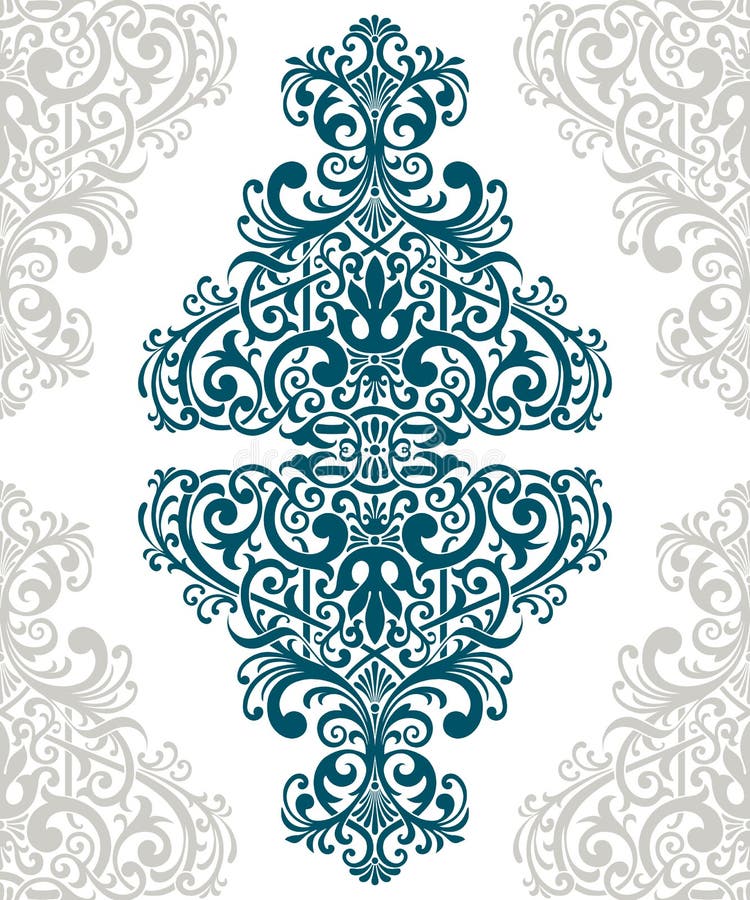 Antiguo barroco frontera bordeada tarjeta cobertura flor motivo arábica patrón decorado.
