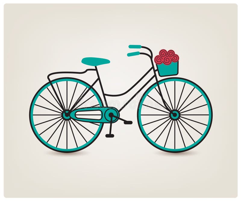 Download Vector Vintage Retro Bicycle Silhouette, Icon Stock Vector ...