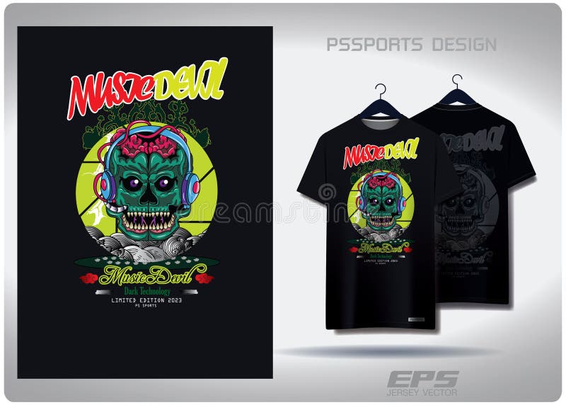 Vector T-shirt background image music devil pattern design vector illustration