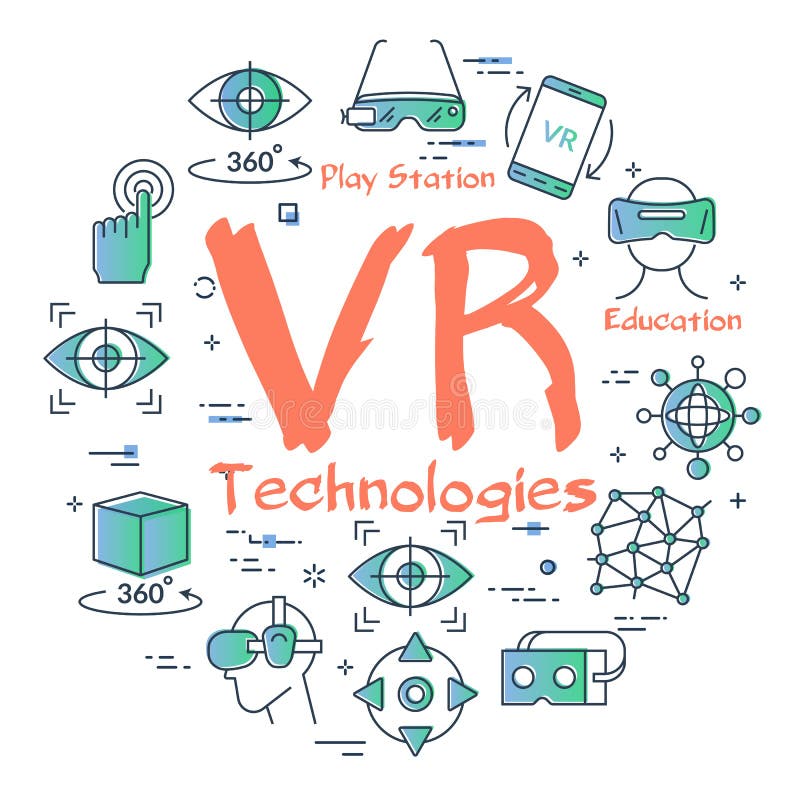 Vector Virtual Reality Concept Device Tilt Control Stock Vector