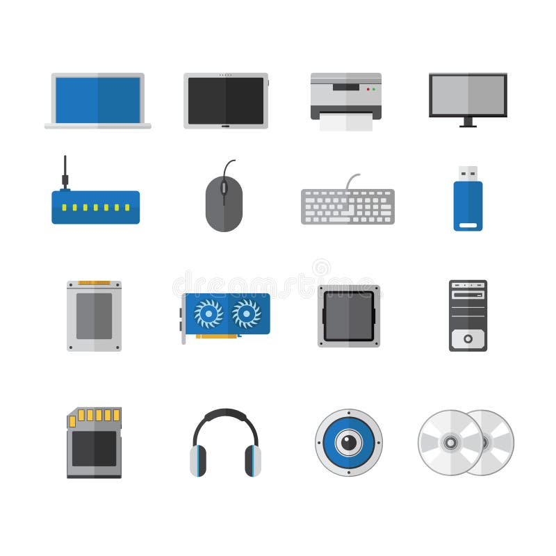 Vector vlak het pictogramontwerp van het computerapparaat, toebehorentechnologie royalty-vrije illustratie Vector vlak het pictogramontwerp van het computerapparaat, toebehorentechnologie royalty-vrije illustratie