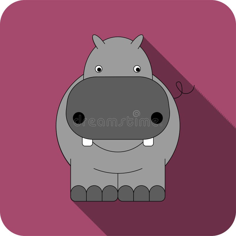 Vector vlak hippopictogram stock illustratie