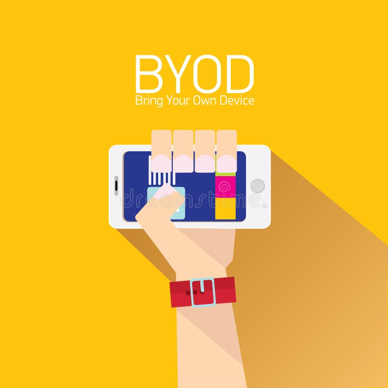 Vector vlak ontwerpconcept BYOD vector illustratie Vector vlak ontwerpconcept BYOD vector illustratie