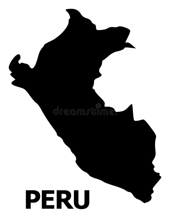 Vector Vlakke Kaart van Peru met Naam stock illustratie Vector Vlakke Kaart van Peru met Naam stock illustratie