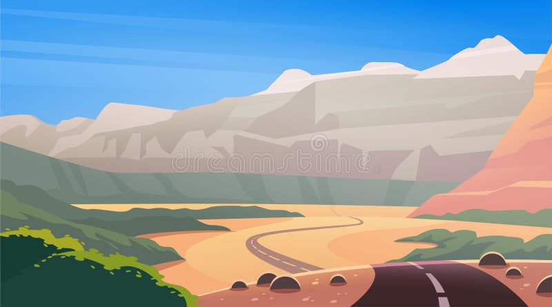 Vector vlakke landschapsillustratie van de wilde van de het westenwoestijn & berg mening van de canionaard met schone blauwe heme royalty-vrije illustratie Vector vlakke landschapsillustratie van de wilde van de het westenwoestijn & berg mening van de canionaard met schone blauwe heme royalty-vrije illustratie