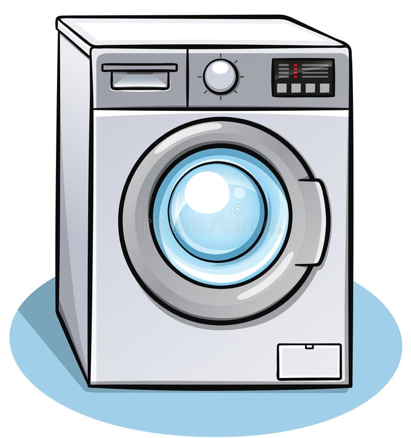 Washing machine drawing on white background Vector Image