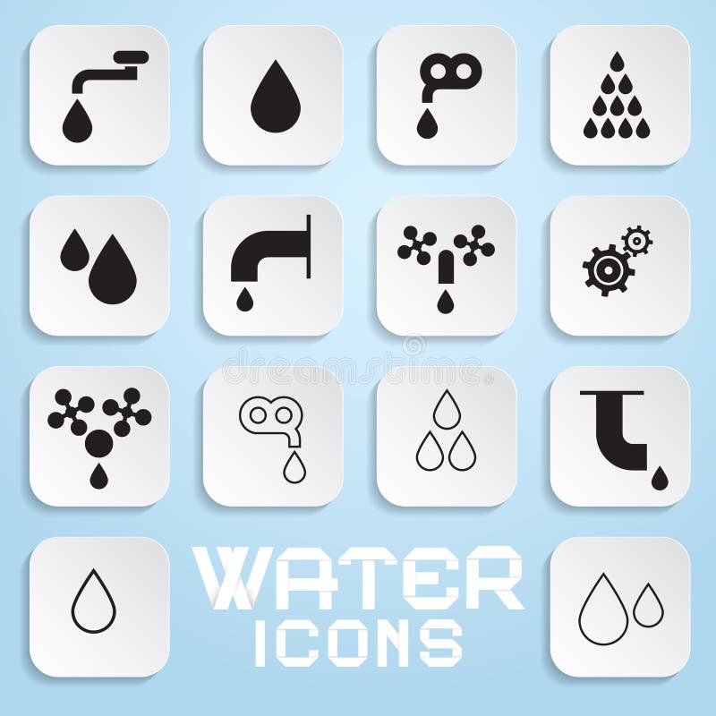 Set of Water Symbols stock vector. Illustration of drop 25686385