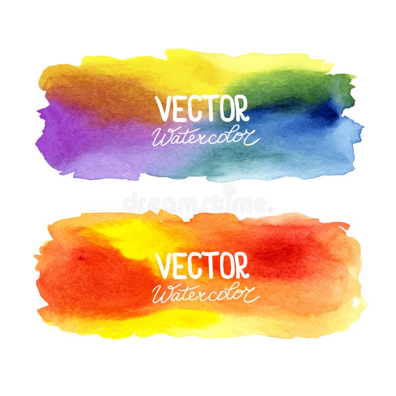 Vector watercolor banners. Abstract background