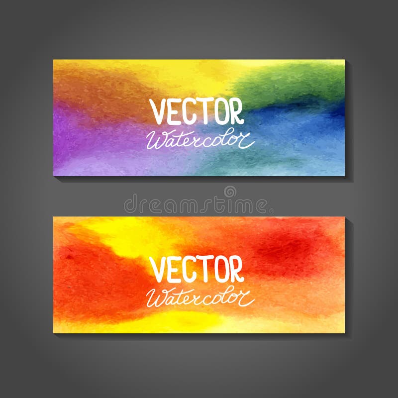 Vector watercolor banners. Abstract background