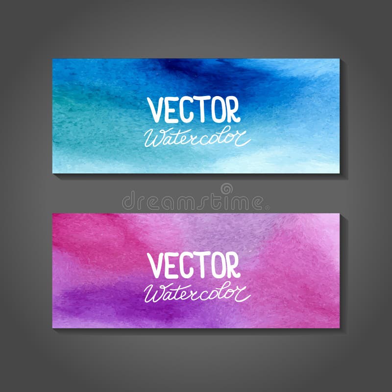 Vector watercolor banners. Abstract background