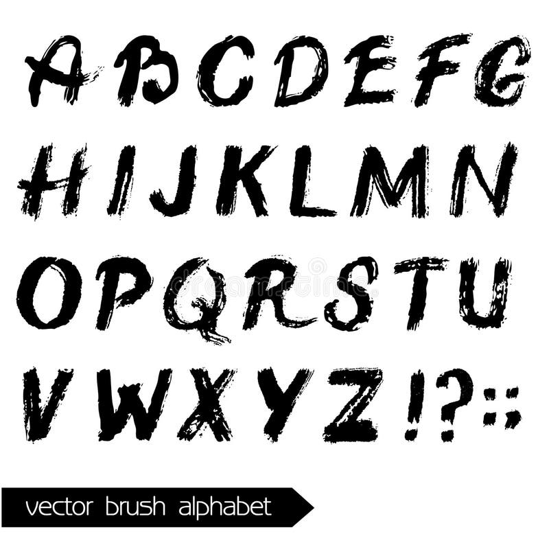Vector Watercolor Painted Alphabet. stock illustration Vector Watercolor Painted Alphabet. stock illustration