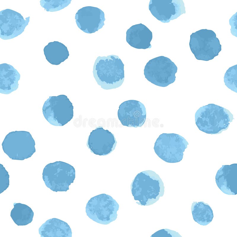 Vector Watercolor Polka Dot Pattern Light Blue on White Stock Vector Illustration of grunge