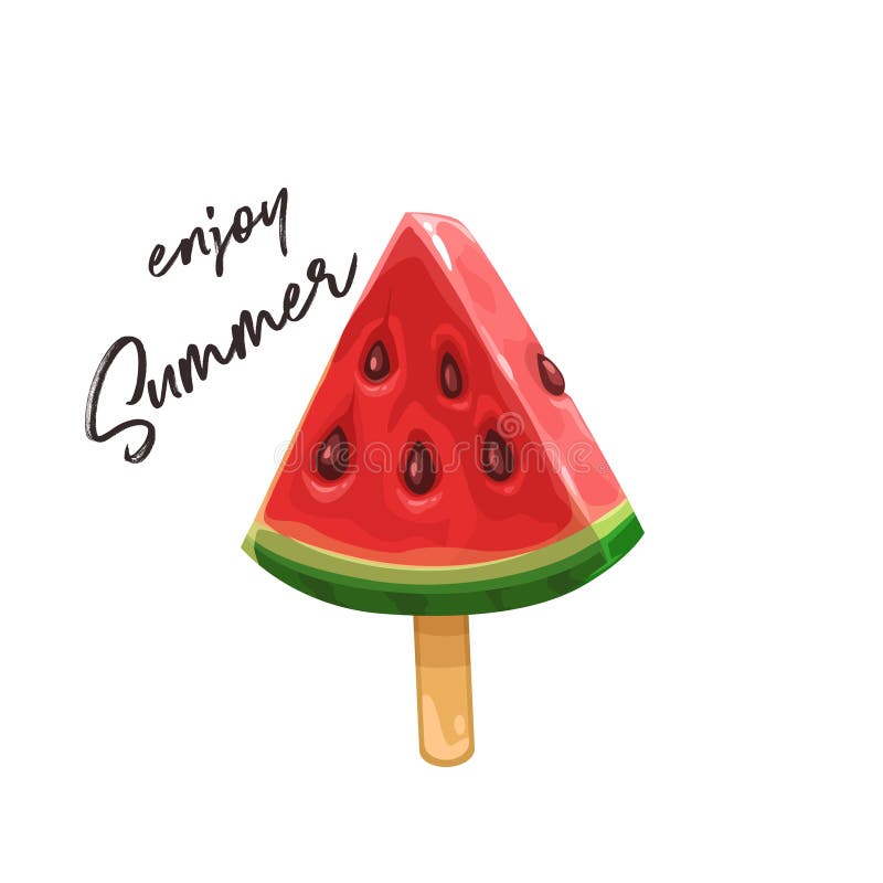 Watermelon slice on a stick royalty free illustration Watermelon slice on a stick royalty free illustration