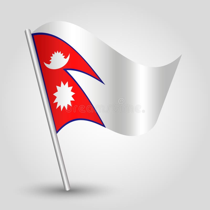 Nepal Cut Out Small Hand Waving Flag 