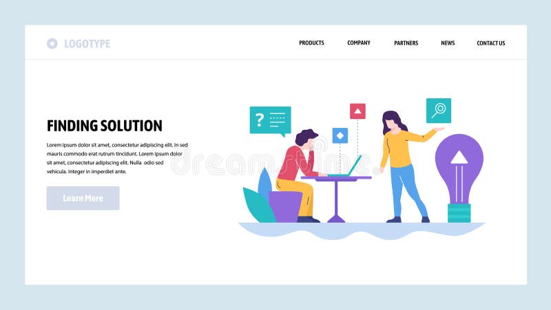 Vector web site design template. Business solution and new creative idea. Landing page concepts for website and mobile vector illustration