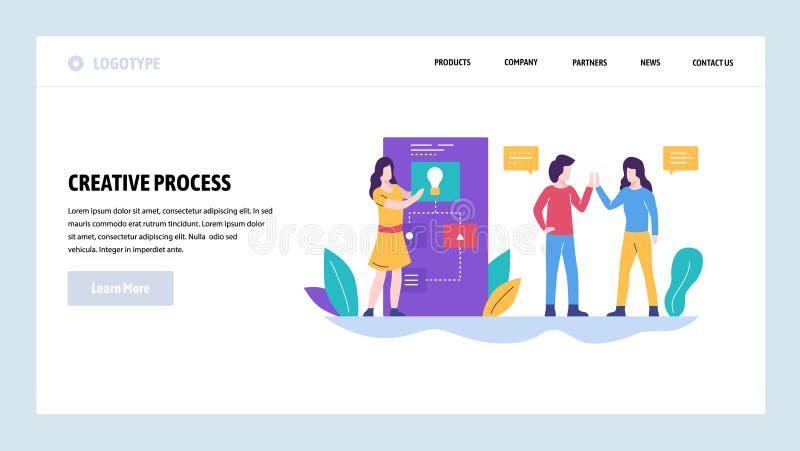 Vector web site design template. Creative idea and business team success. Teamwork. Landing page concepts for website vector illustration