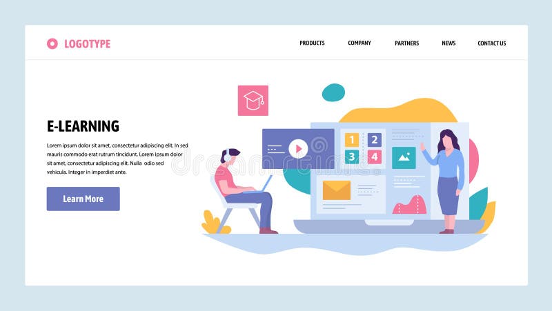 Vector web site gradient design template. Online education and courses. Landing page concepts for website and mobile vector illustration