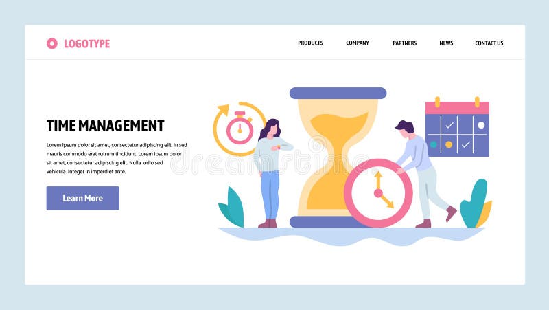 Vector web site gradient design template. Time management concept. Business project deadline. Landing page concepts for stock illustration Vector web site gradient design template. Time management concept. Business project deadline. Landing page concepts for stock illustration