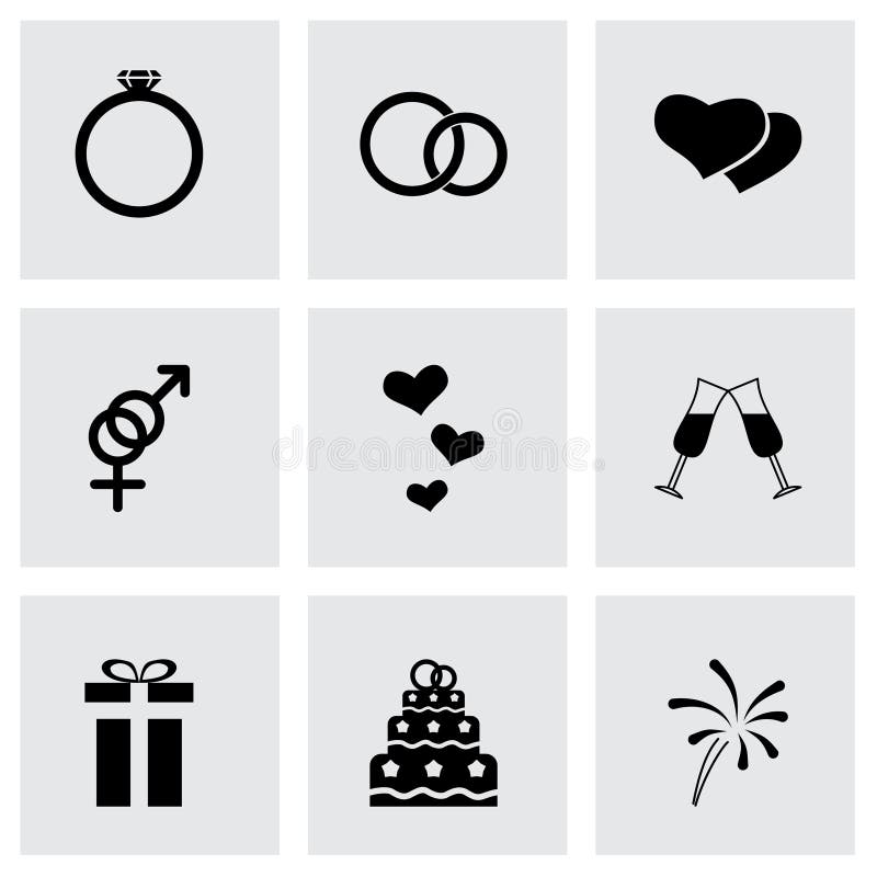 Vector wedding icon set