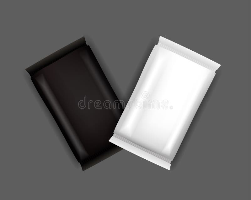 Vector White and Black Blank Food Packaging For Biscuit vector illustration