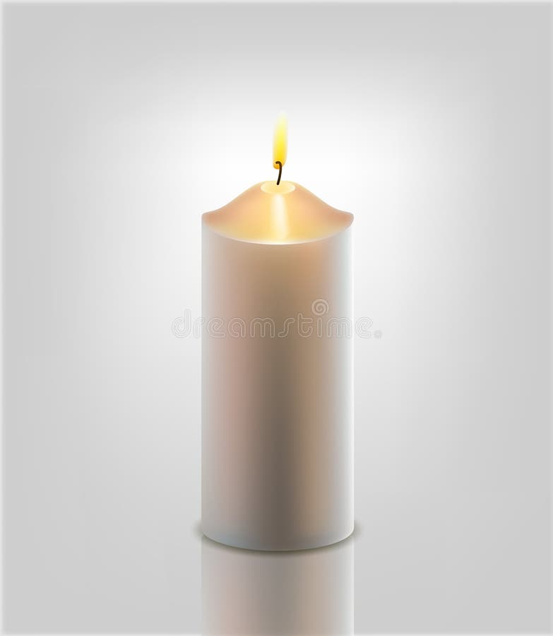 Vector White Burning Candle Stock Vector Illustration of candlelight